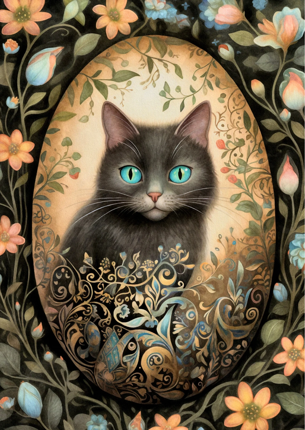 Postikortti Easter Eggs: Cat | Card Fripperies, A6