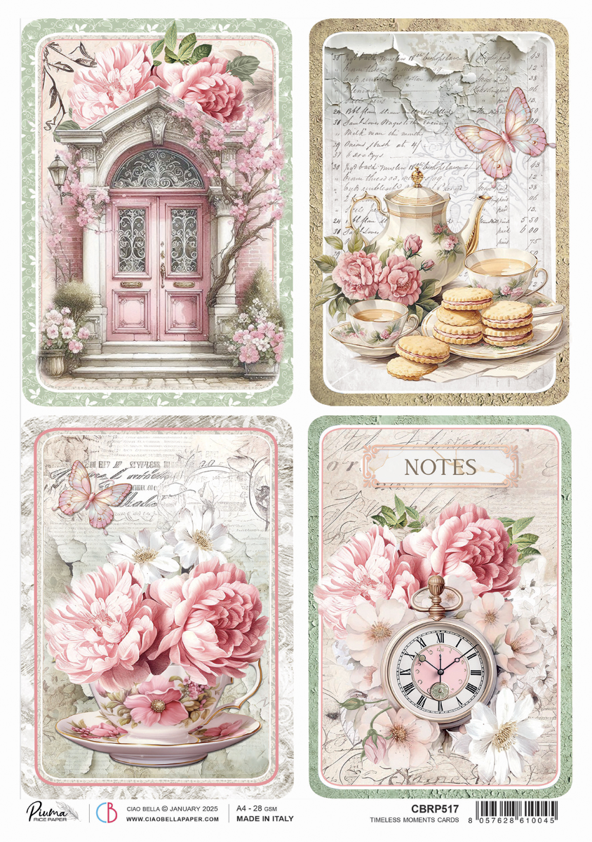 Riisipaperi A4 Timeless Moments Cards - Ciao Bella