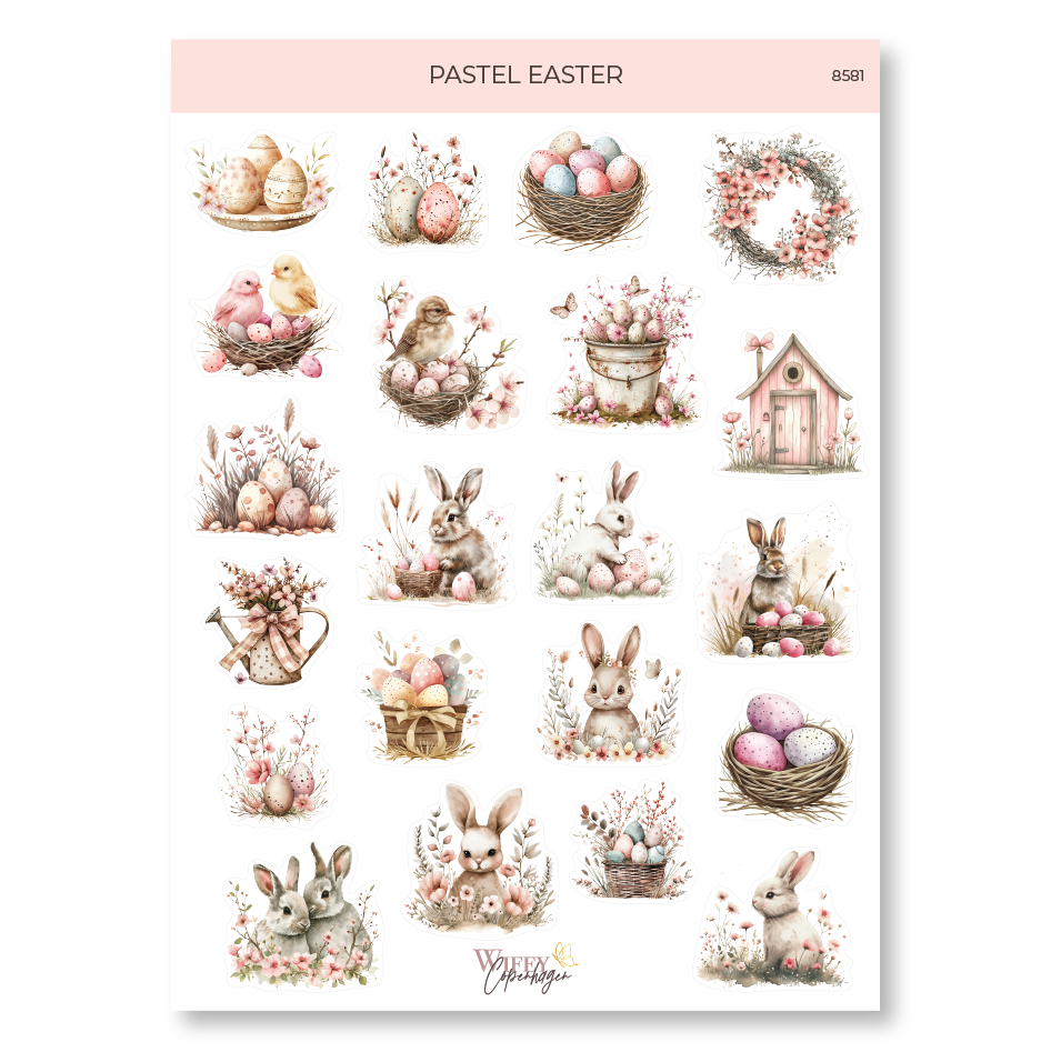 ENNAKKOTILAUS! Tarra-arkki Pastel Easter, matta | Plan & Plot Studio