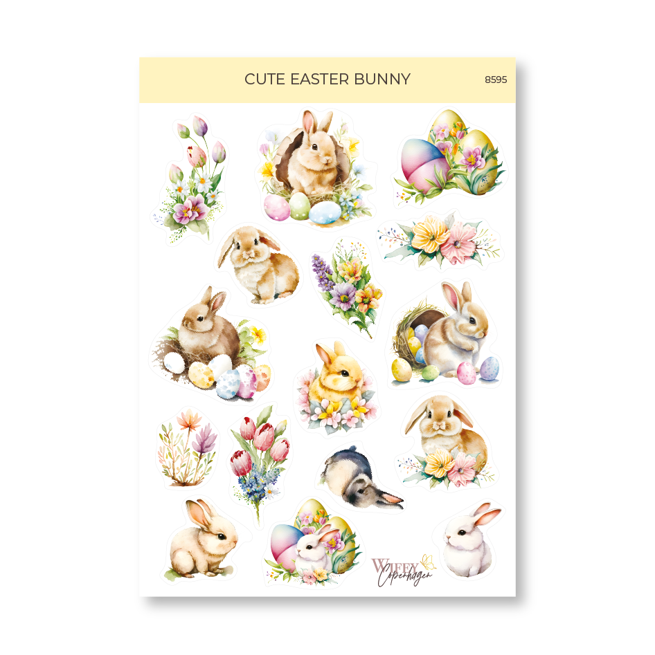 ENNAKKOTILAUS! Tarra-arkki Cute Easter Bunny, matta | Plan & Plot Studio