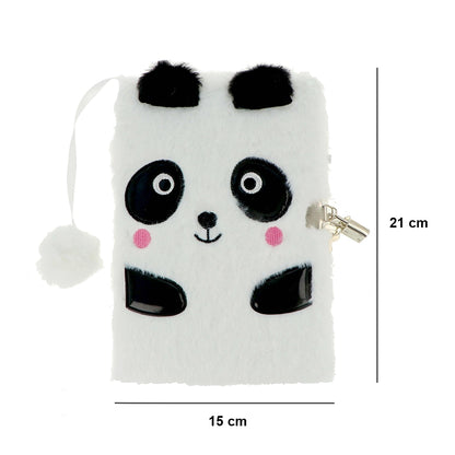 Panda Plush -päiväkirja lukolla ja pompom-kynällä