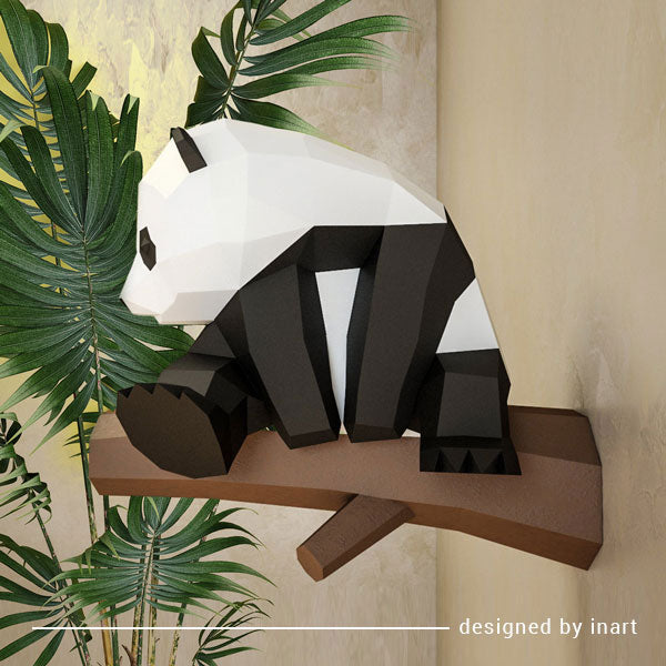 3D Palapeli Panda Paperiaskartelusetti – DIY Rakennussarja Paperiveistokselle