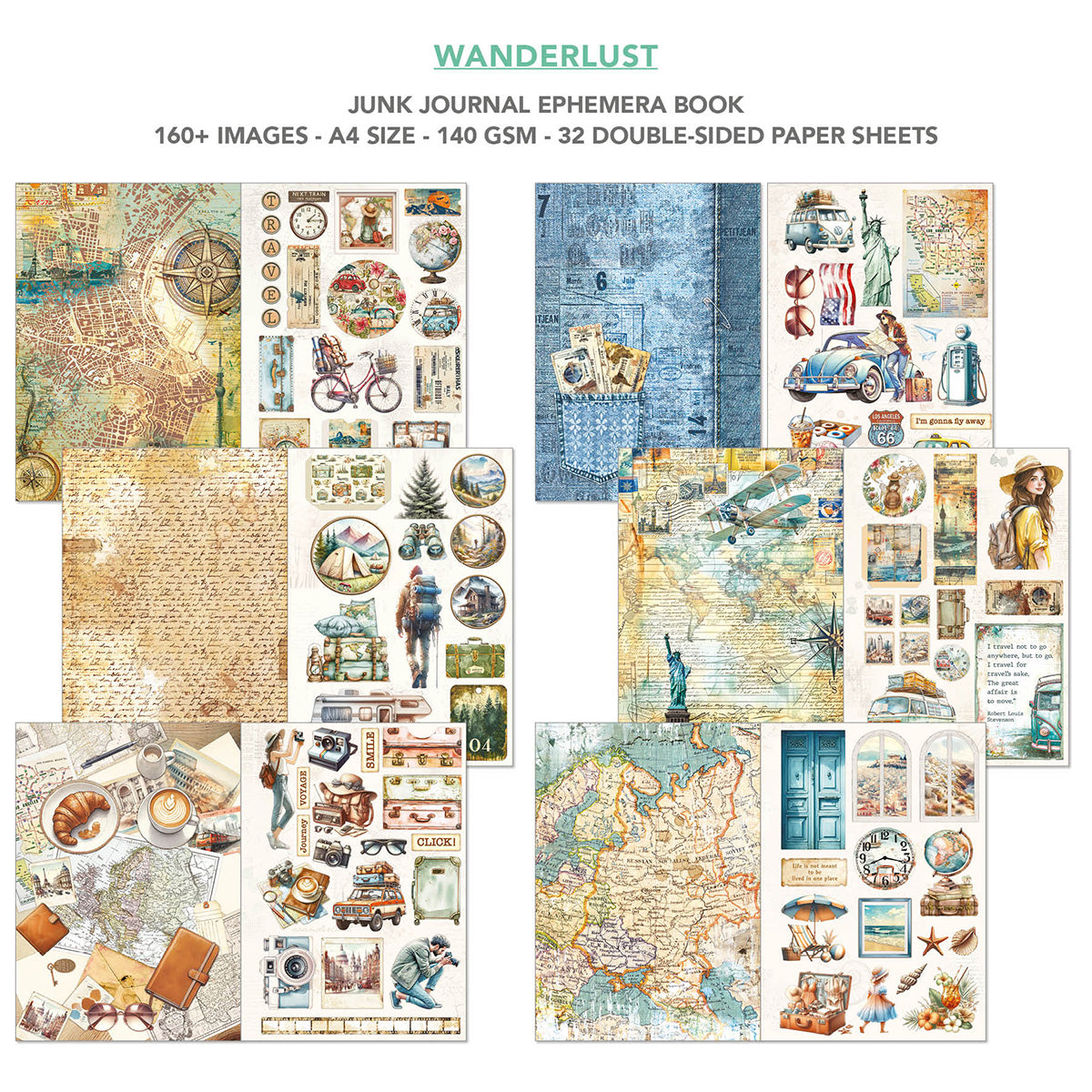 Askarteluvihko Wanderlust A4 Ciao Bella