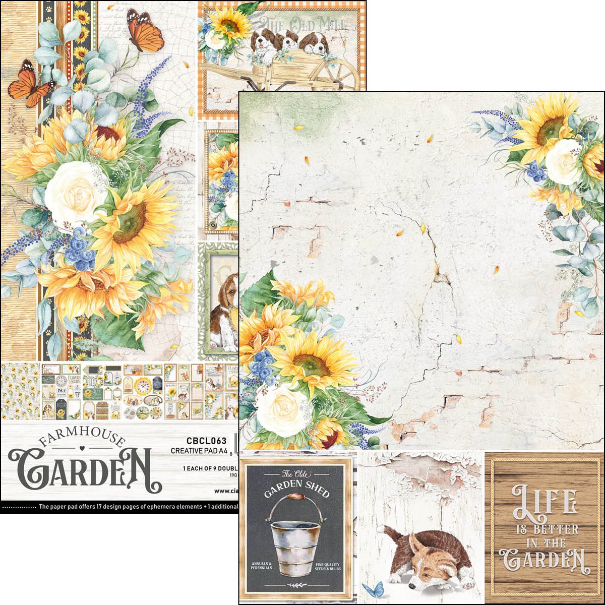 Paperit askarteluun A4 Farmhouse Garden | Ciao Bella