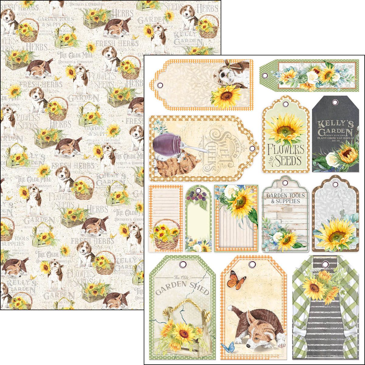 Paperit askarteluun A4 Farmhouse Garden | Ciao Bella