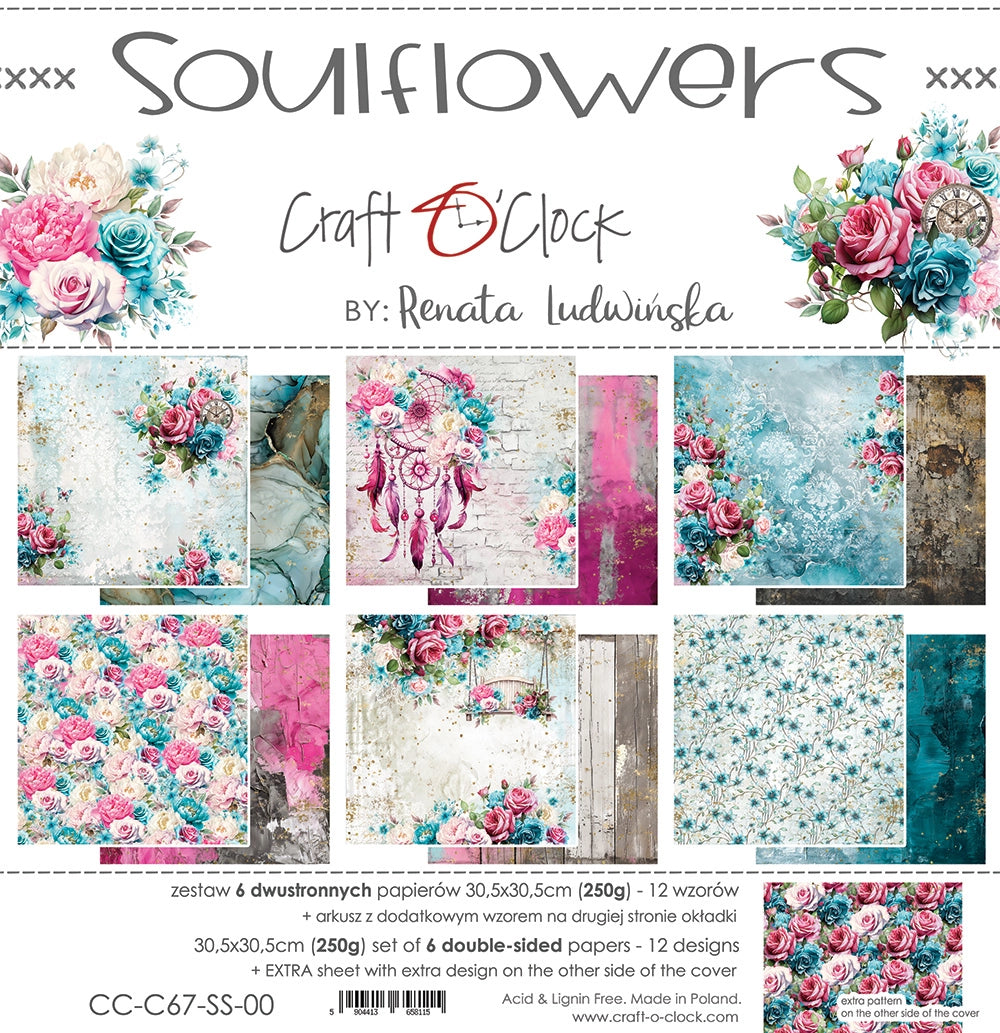 Paperikko Soulflowers 30x30 cm | Craft O'Clock