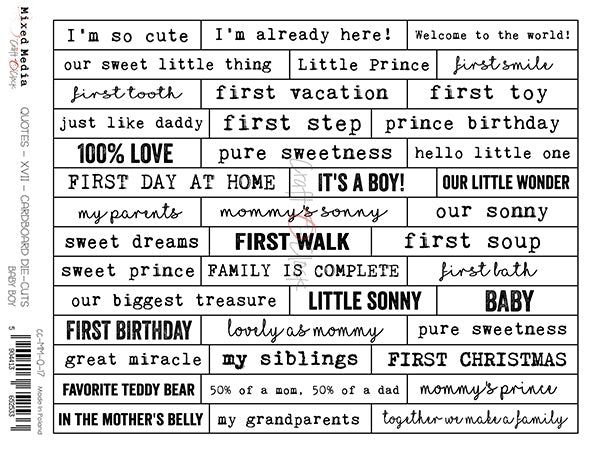 Die Cuts Quotes Baby Boy | Craft O'Clock