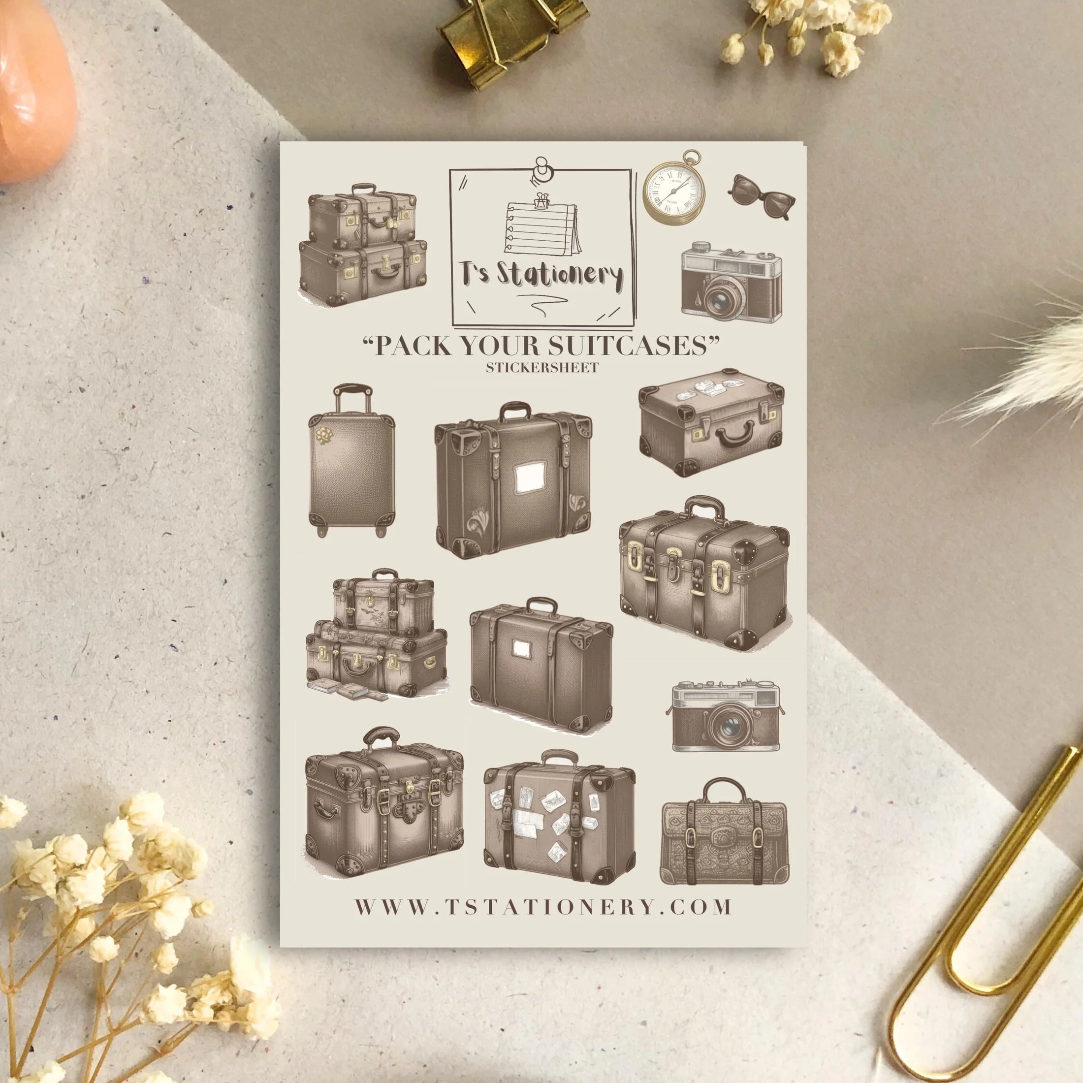 Tarra-arkki Pack Your Suitcases | T's Stationery