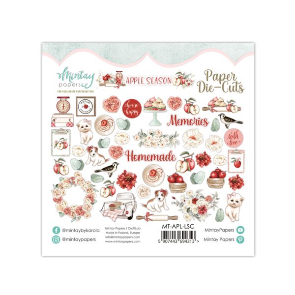 Leikekuvat Die-Cuts Apple Season 60kpl Mintay Papers