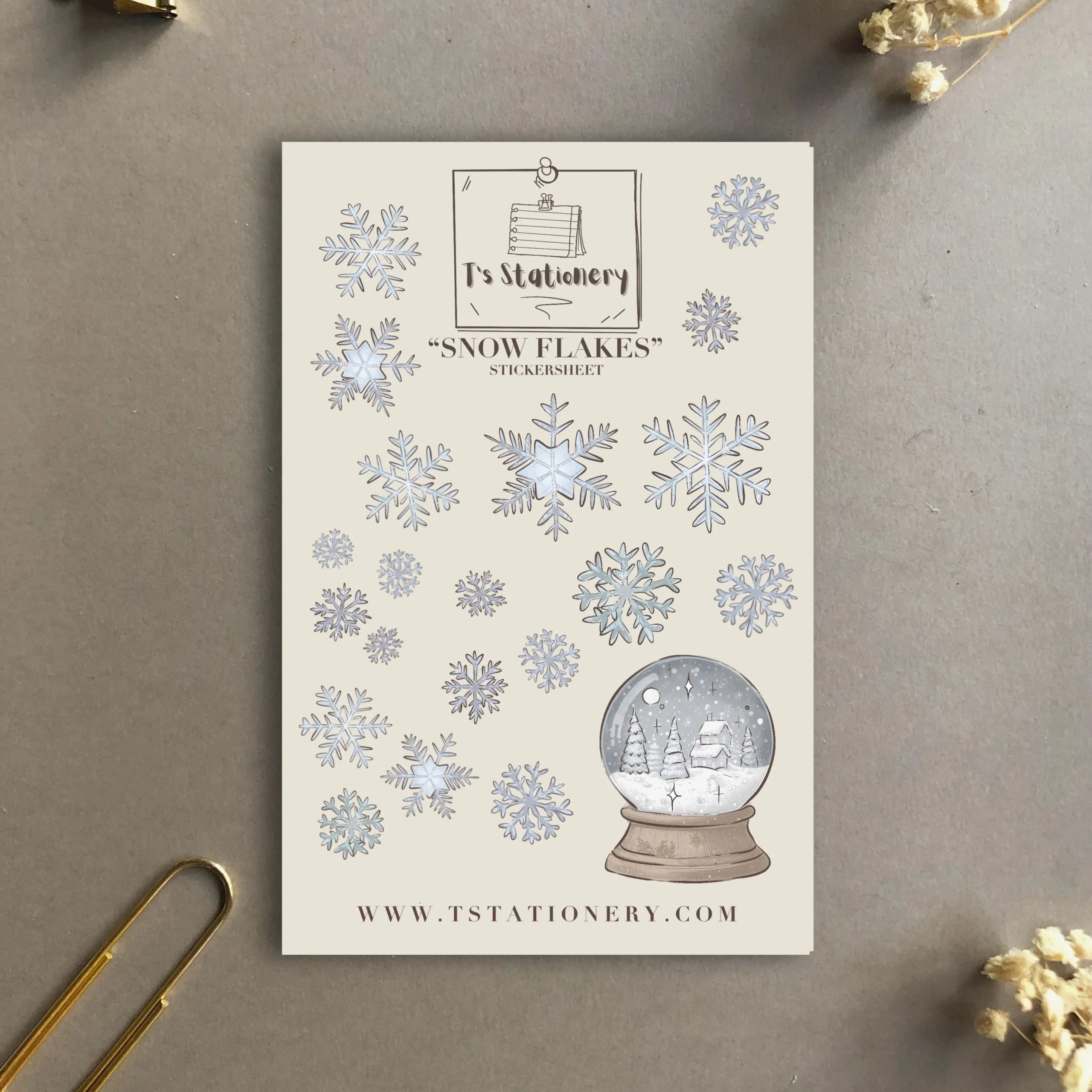 Tarra-arkki Snow Flakes | T's Stationery