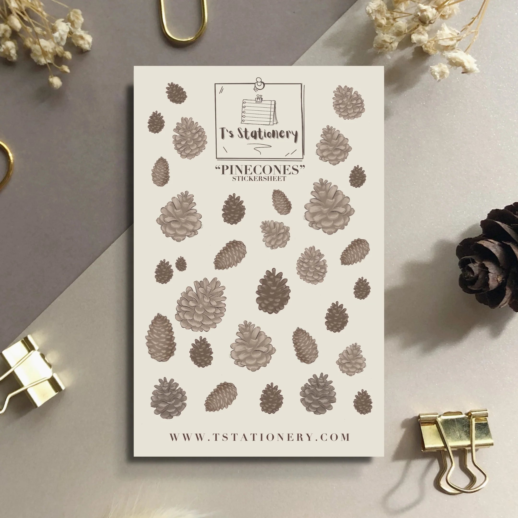 Tarra-arkki Pinecones | T's Stationery