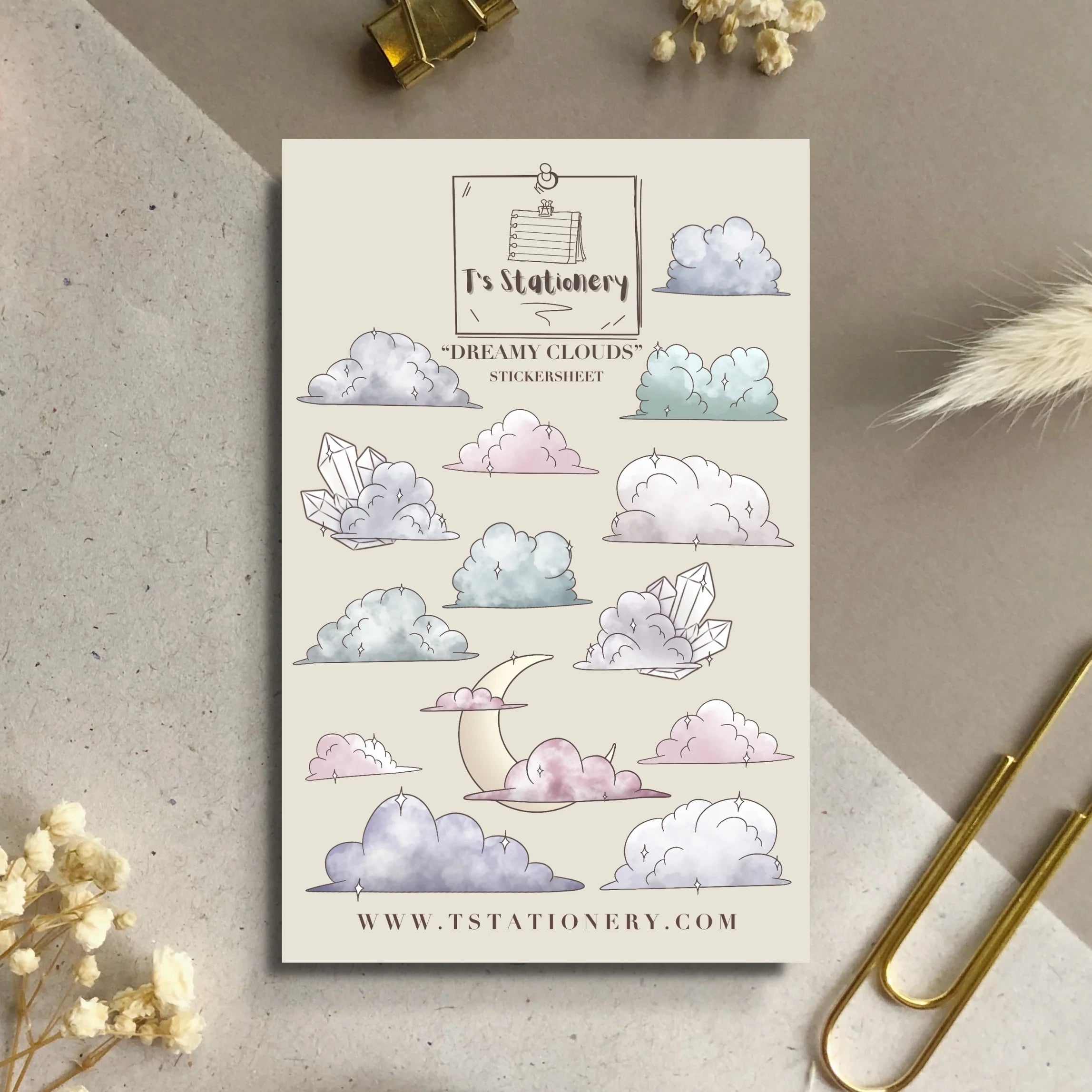 Tarra-arkki Dreamy Clouds | T's Stationery