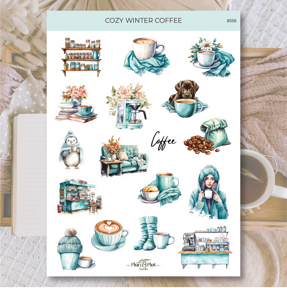 Tarra-arkki Cozy Winter Coffee, läpinäkyvä | Plan & Plot Studio