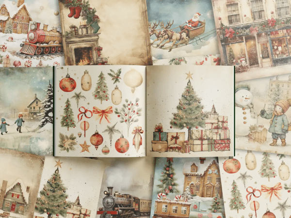 Paperilehtiö Vintage Christmas 15 x 18 | Scrapbook Resource Co