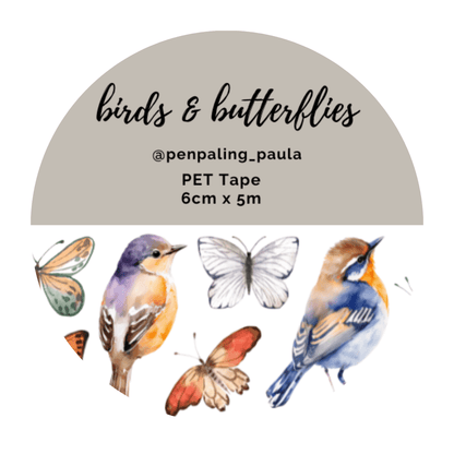 PET-teippi Birds & Butterflies | Penpaling Paula