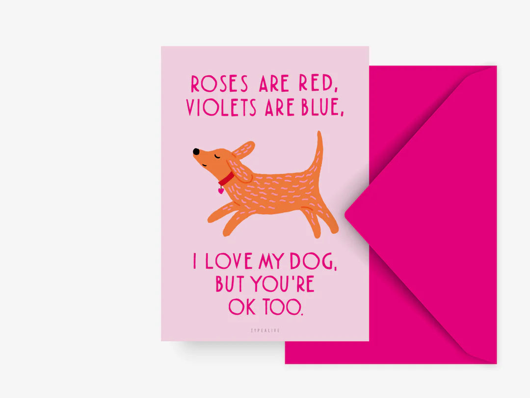 Postikortti Roses Are Red - Dog | Typealive