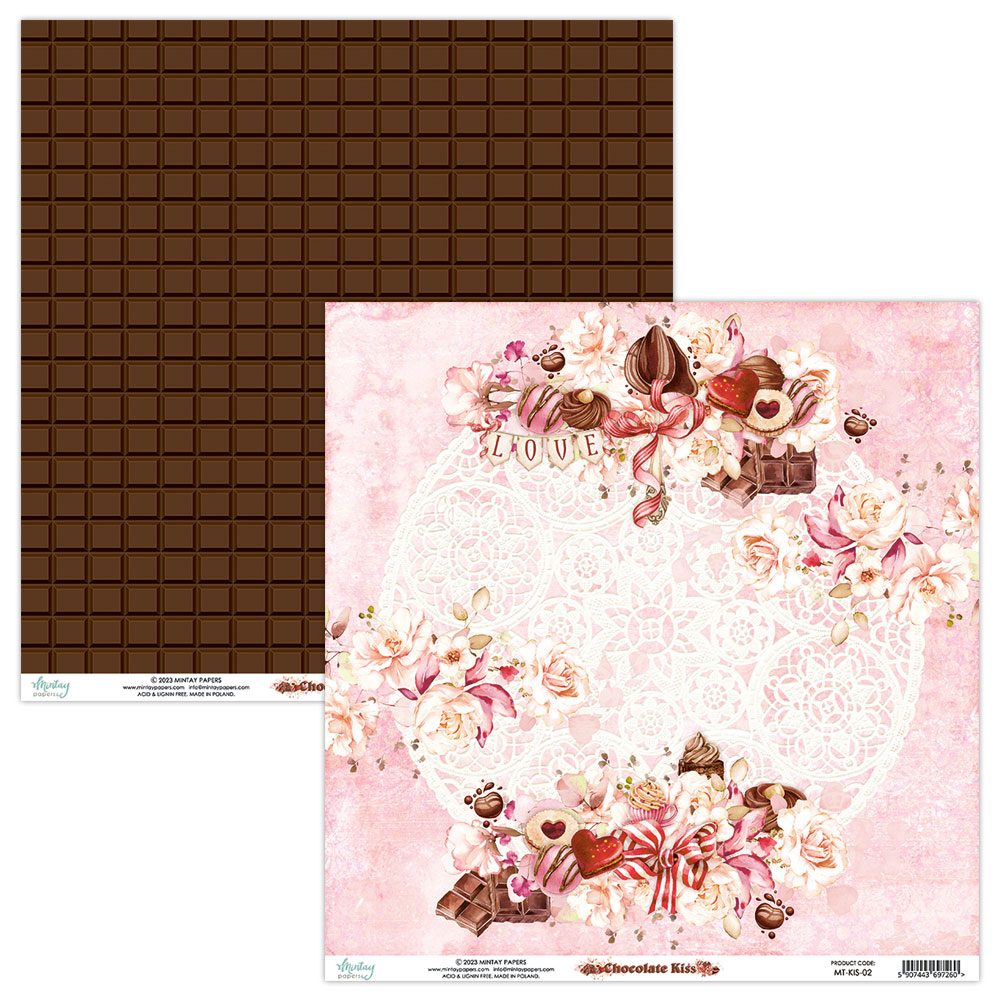 Suuri paperi Chocolate Kiss 30x30 Herkkuöveri | Mintay Papers