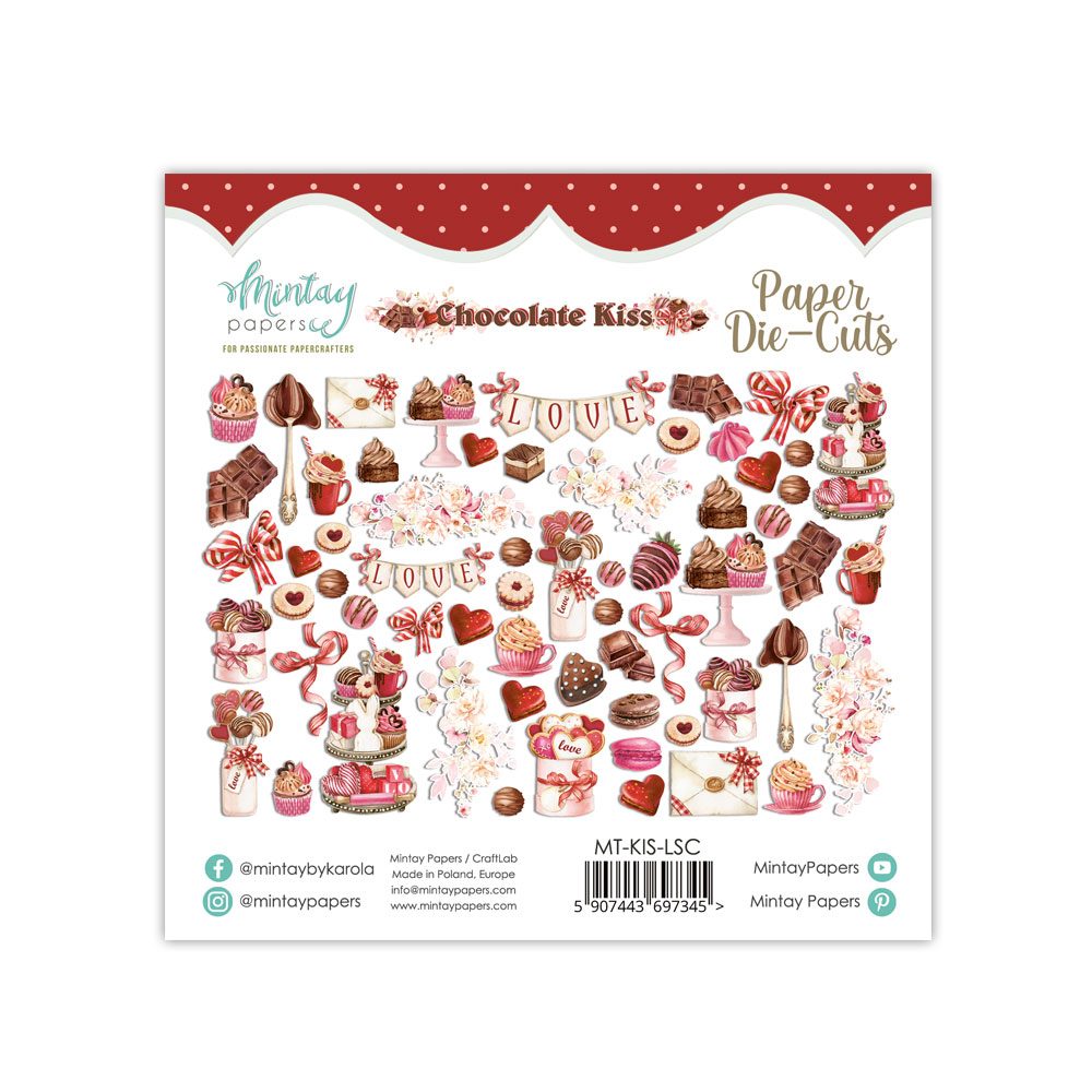 Leikekuvat Die-Cuts Chocolate Kiss 60kpl Mintay Papers