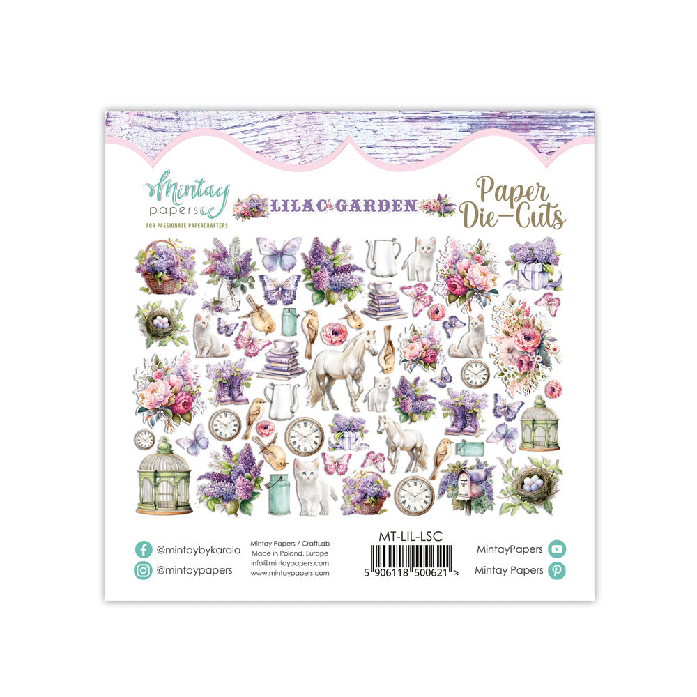 Leikekuvat Die-Cuts Lilac Garden 60kpl Mintay Papers