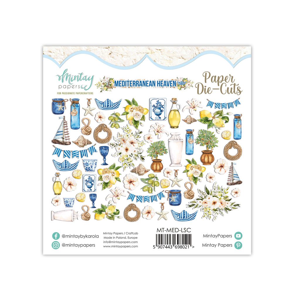 Leikekuvat Die-Cuts Mediterranean Heaven 60kpl Mintay Papers