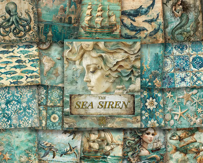 ENNAKKOMYYNTI!! Paperilehtiö The Sea Siren 15 x 18 | Scrapbook Resource Co