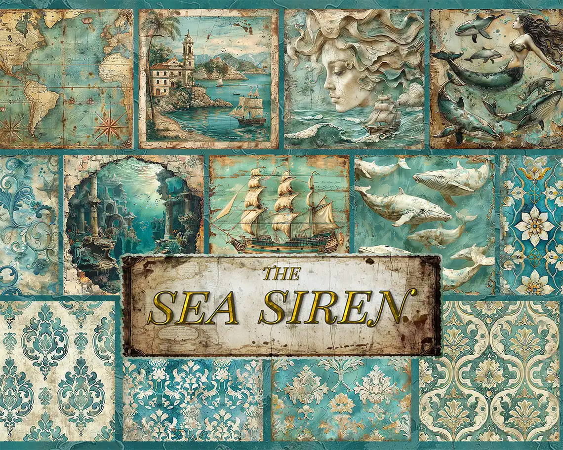 Paperilehtiö The Sea Siren 15 x 18 | Scrapbook Resource Co