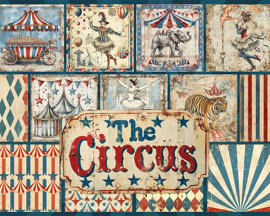 ENNAKKOMYYNTI!! Paperilehtiö The Circus 15 x 18 | Scrapbook Resource Co