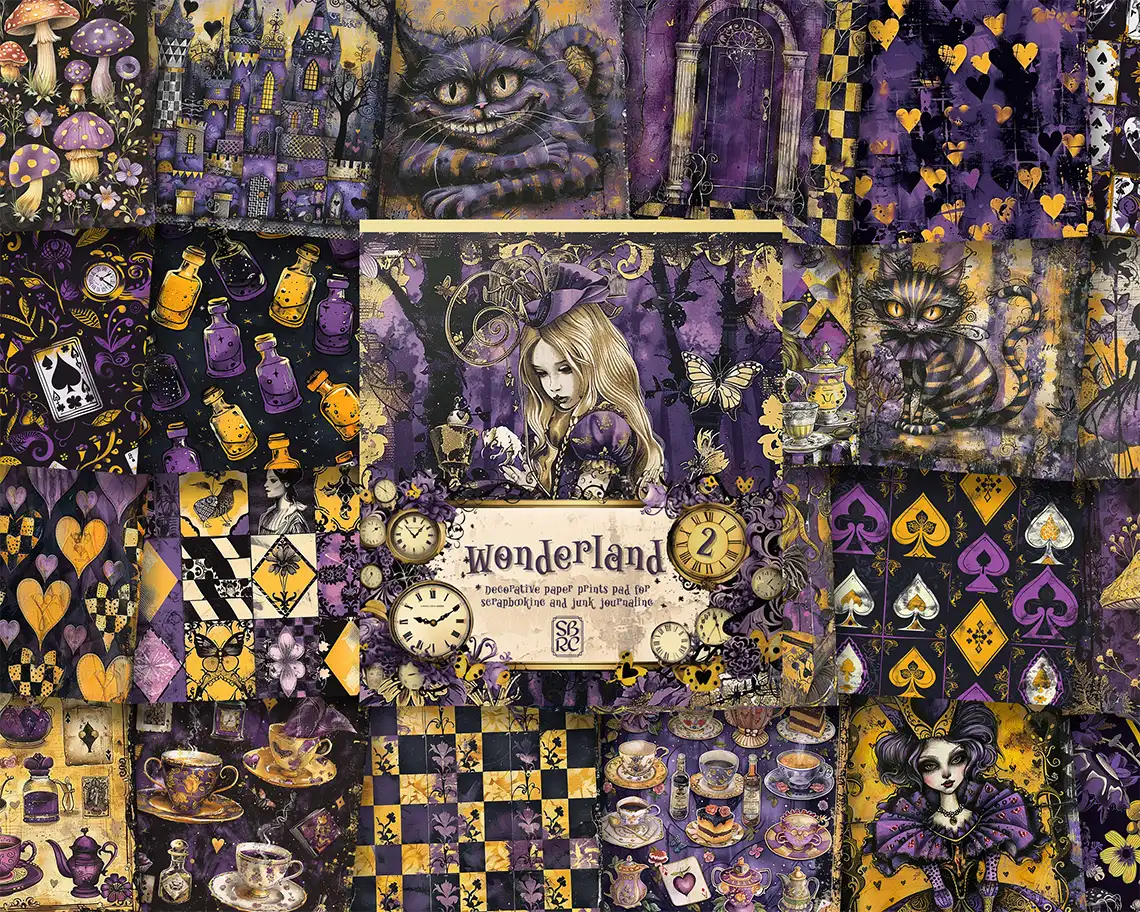 ENNAKKOMYYNTI Paperilehtiö Wonderland 2 15 x 18 | Scrapbook Resource Co