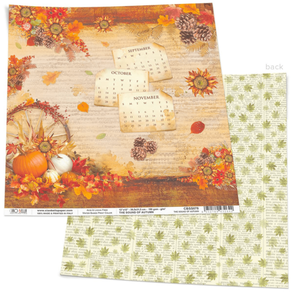 Suuri paperi askarteluun The Sound of Autumn 30x30 | Ciao Bella OUTLET