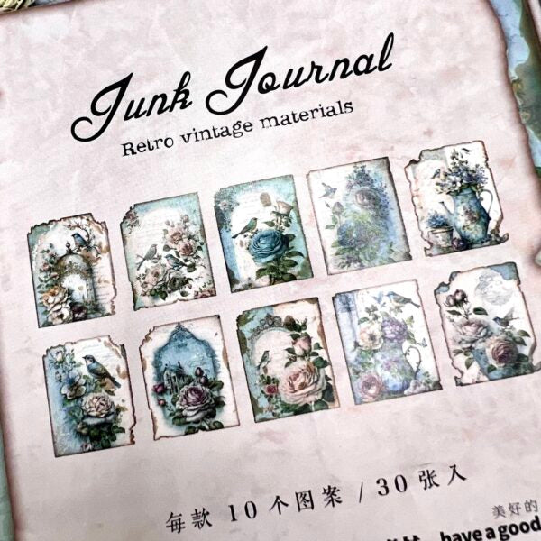 Paperiarkit askarteluun Junk Journal - Retro Vintage 10 x 14 cm OUTLET