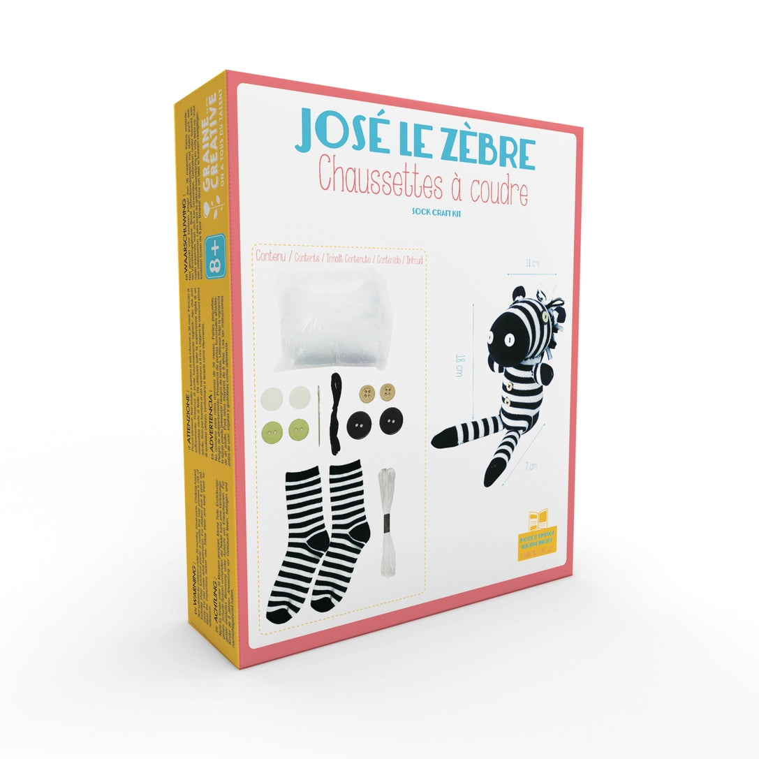 DIY José le Zèbre - Suloinen Sukka-Askartelusetti KIT | Graine Créative