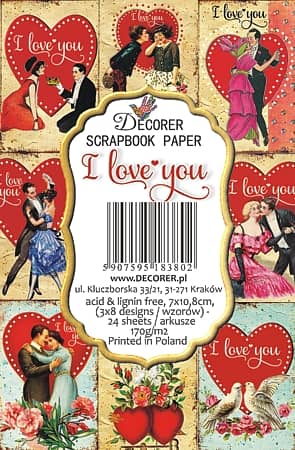 Paperiarkit mini I love you 7 x 11cm | Decorer