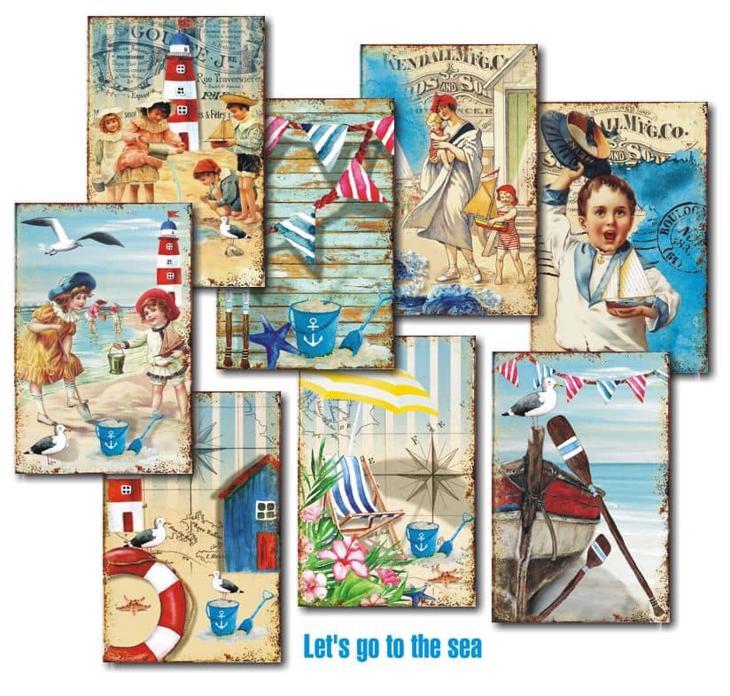 Paperiarkit mini Let’s Go to the Sea 7 x 11cm | Decorer