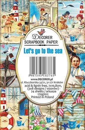 Paperiarkit mini Let’s Go to the Sea 7 x 11cm | Decorer