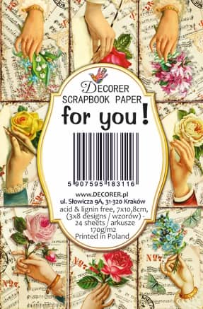 Paperiarkit mini For You! 7 x 11cm | Decorer