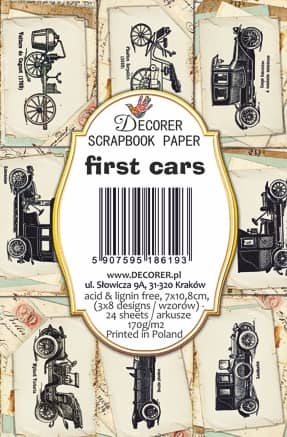 Paperiarkit mini First Cars 7 x 11cm | Decorer