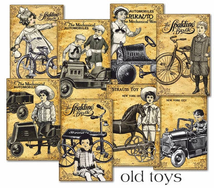 Paperiarkit mini Old Toys 7 x 11cm | Decorer