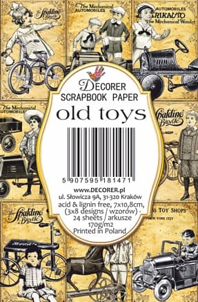 Paperiarkit mini Old Toys 7 x 11cm | Decorer