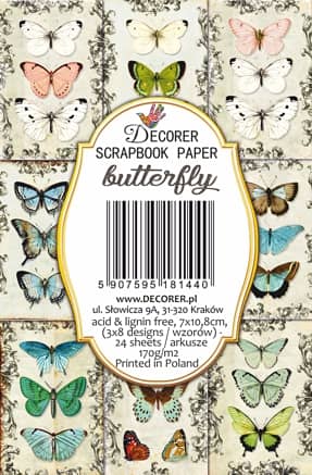 Paperiarkit mini Butterfly 7 x 11cm | Decorer