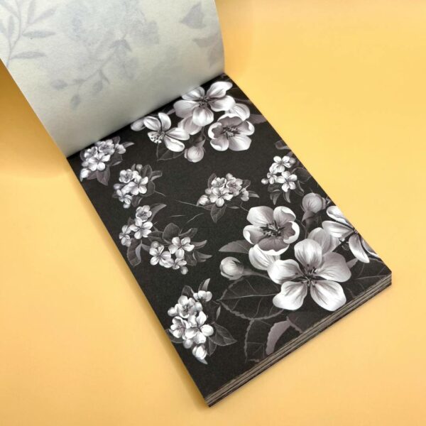 Paperivihko askarteluun 100 sivua mustat kukat