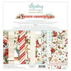 joulupaperi askarteluun mintay papers white christmas